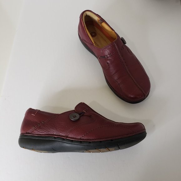 clarks un loop burgundy
